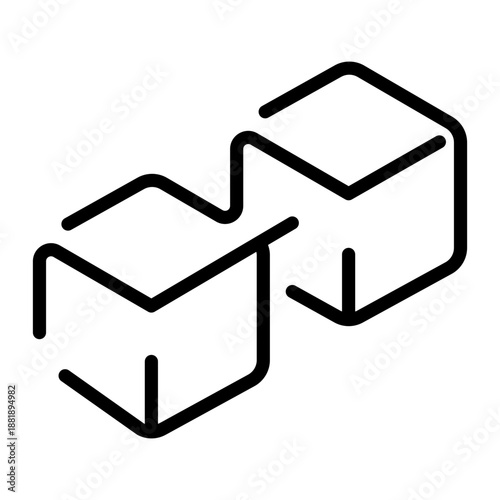 An outline icon depicting blockchain technology