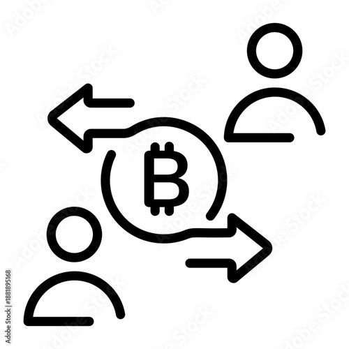 An outline icon depicting a b2b transfer