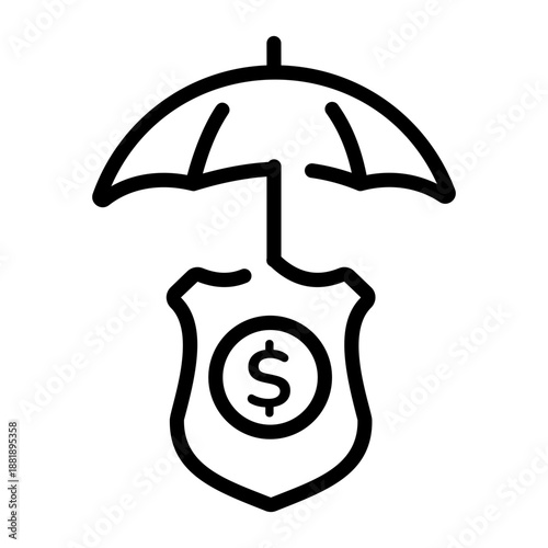 An outline icon depicting an investment protection