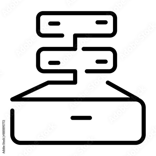 A line style icon showing inbound data