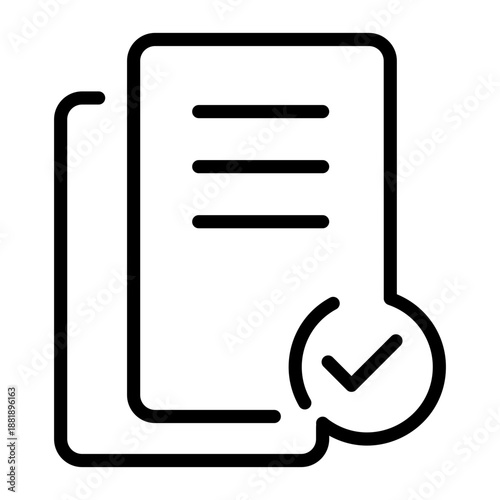 An outline style icon depicting task completed