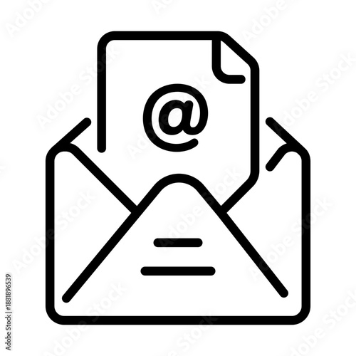 An outline icon depicting a mail