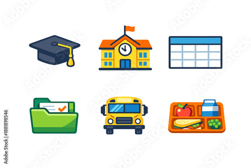 Icons show activities and elements related to school highlighting