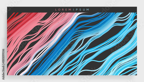 Irregular lines pattern. Geometric wallpaper. Strips similar to threads. Cover design template. Illustration for brochure, poster, card, presentation, flyer or banner.