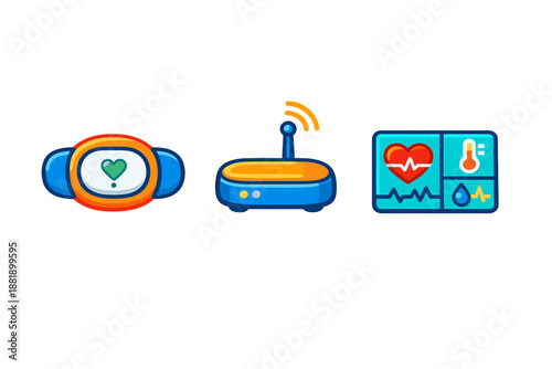 Wearable health tracker wireless hub and health monitor display in a