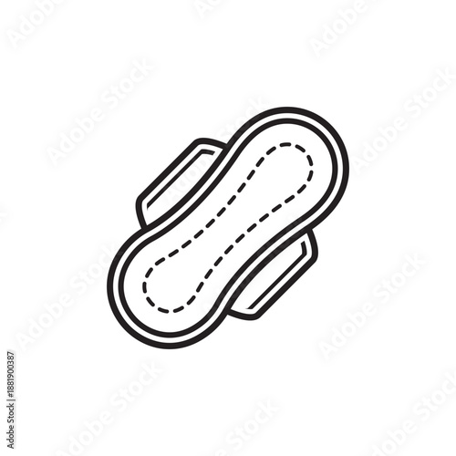 Feminine hygiene pad icon isolated on white background