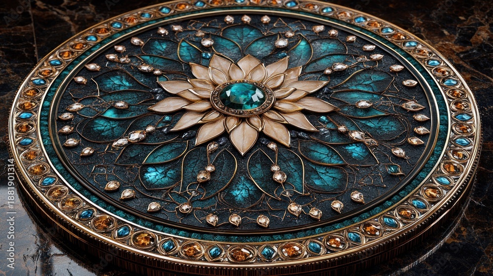 Obraz premium Ornate, circular, jewel-encrusted design