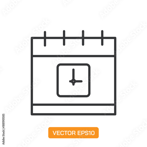 Calendar Icons. Thin Line Symbol Elements Collection.