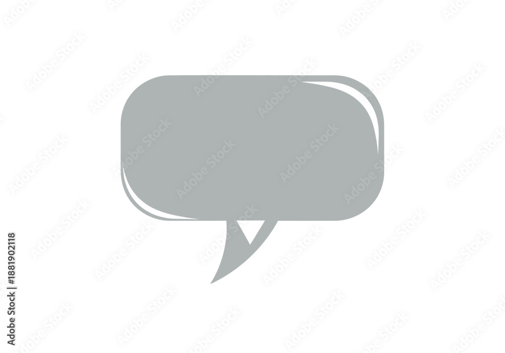 Naklejka premium A gray rounded rectangular speech bubble with a tail pointing downward