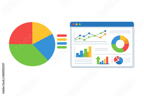 Charts show data representation and analysis in a business setting