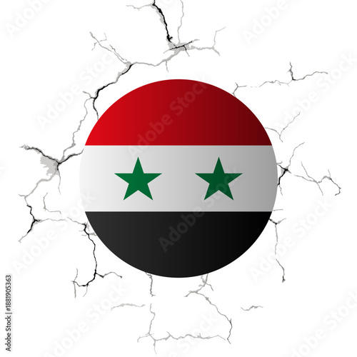 Syrian country flag banner on white background. National vector illustration