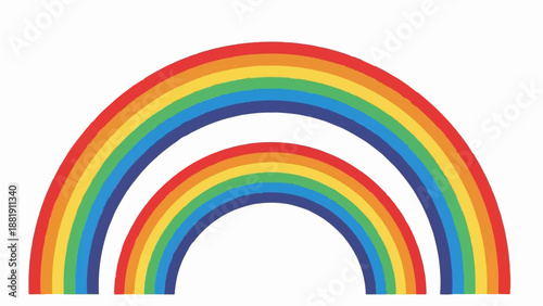 Two colorful arcs resembling rainbows on a white background
