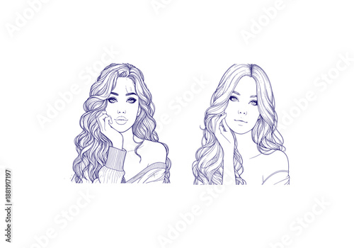 Two women in thoughtful poses