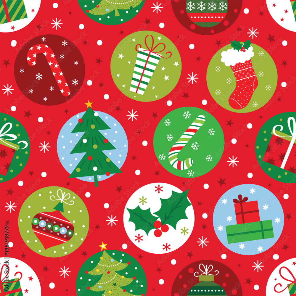 Obraz premium festive seamless pattern with cute christmas icon design