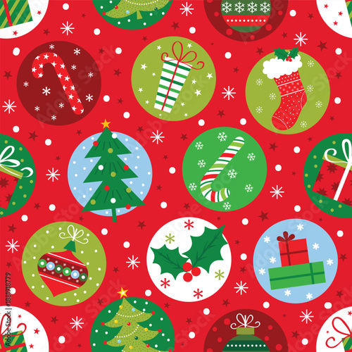 festive seamless pattern with cute christmas icon design