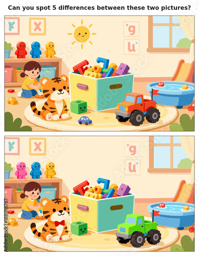 Spot the Difference Kids Activity Sheet – Fun Puzzles & Brain Teasers for Children | Educational Games & Challenges