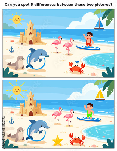 spot the difference, kids activity, fun games, puzzles for kids, educational activity, brain teaser, difference game, coloring pages, coloring books, book cover, kdp, kdp interior, kids challenges, le