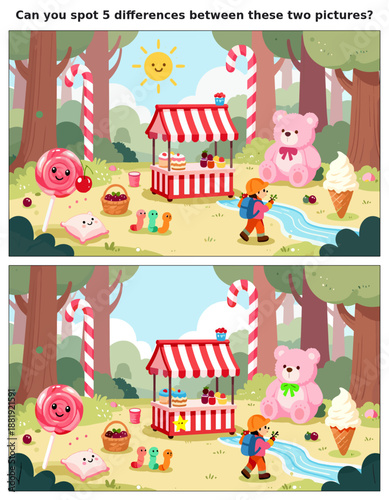 spot the difference, kids activity, fun games, puzzles for kids, educational activity, brain teaser, difference game, coloring pages, coloring books, book cover, kdp, kdp interior, kids challenges, le