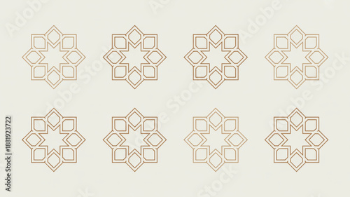 Geometric Harmony: An elegant arrangement of intricate geometric patterns gracefully adorns the backdrop, inviting a sense of sophistication and refined beauty.