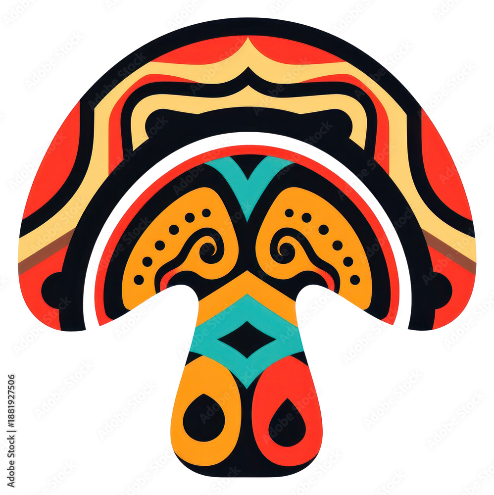 Obraz premium PNG Vector mushroom impressionism emblem symbol home decor.