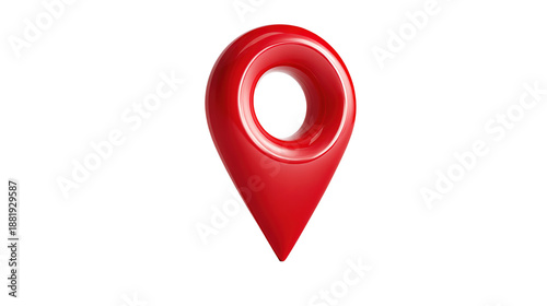 A shiny red pin for pinning the location of the delivery or telling the location of the coordinates,illustration 3d render
