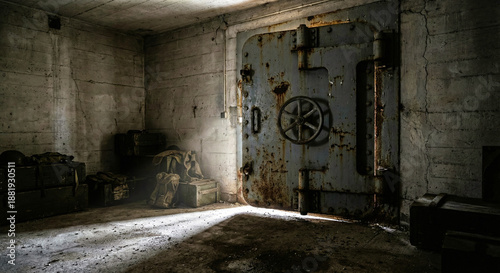 Photos Heavy Rusty Metal Blast Door in Abandoned Bunker