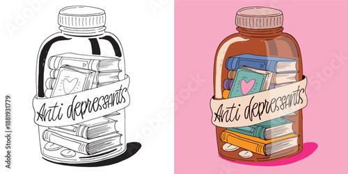 Cute hand drawn doodle lettering quote about Book and Reading. Lettering for t-shirt design, mug print, bag print, clothes fashion. 100% hand drawn vector image.
