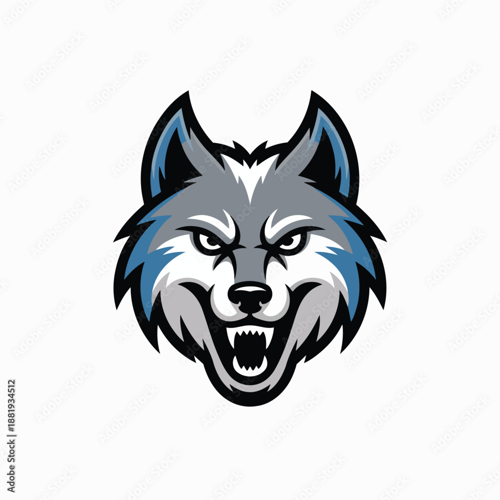 Fototapeta premium Wolf head mascot logo vector art illustration