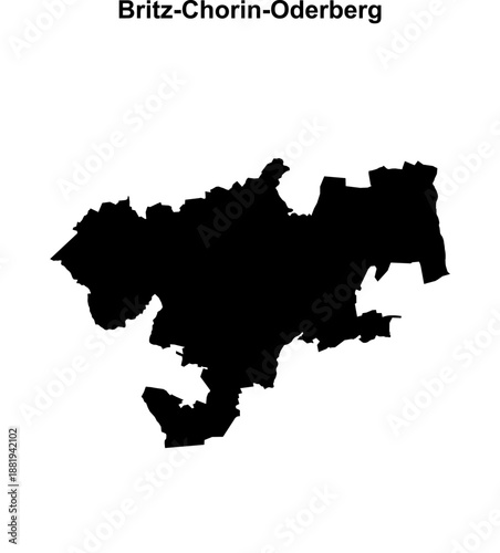 Britz-Chorin-Oderberg (Brandenburg) blank outline map