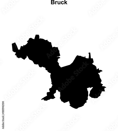 Bruck (Brandenburg) blank outline map