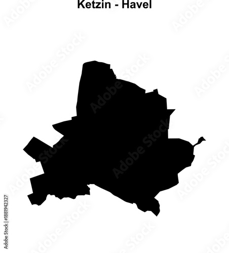 Ketzin - Havel (Brandenburg) blank outline map
