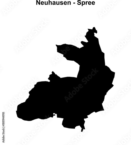 Neuhausen - Spree (Brandenburg) blank outline map