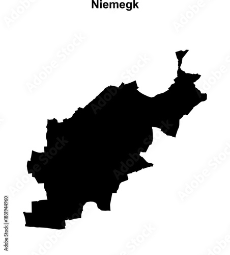 Niemegk (Brandenburg) blank outline map