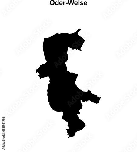 Oder-Welse (Brandenburg) blank outline map