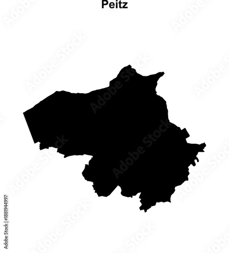 Peitz (Brandenburg) blank outline map