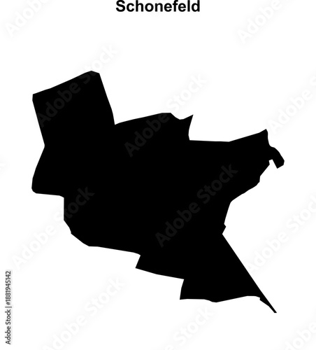 Schonefeld (Brandenburg) blank outline map