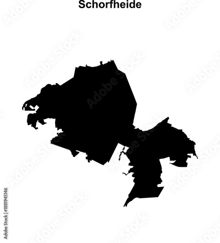 Schorfheide (Brandenburg) blank outline map