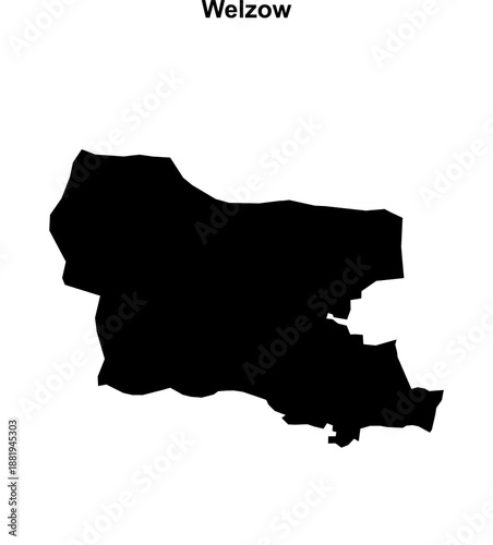 Welzow (Brandenburg) blank outline map