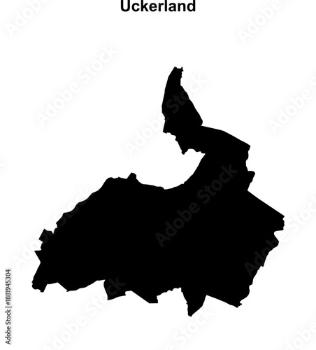 Uckerland (Brandenburg) blank outline map