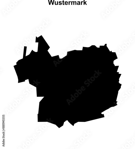 Wustermark (Brandenburg) blank outline map