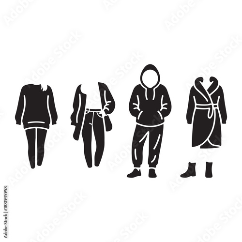 Cozy outfit silhouette representing everyday winter fashion comfort