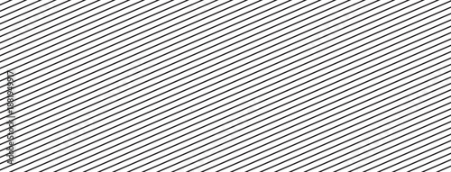 Stripe line pattern, thin slash background, small repeat strip grid. Black and white parallel stroke bg. Diagonal dynamic banner. Black linear frame. Abstract vector illustration