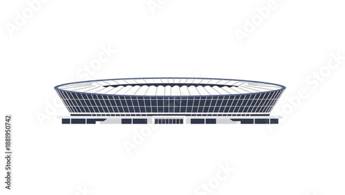 Modern Sports Stadium Architecture with Sleek Design and Futuristic Elements
