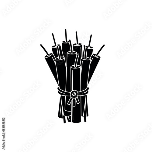 Dynamite sticks bundle with fuse.