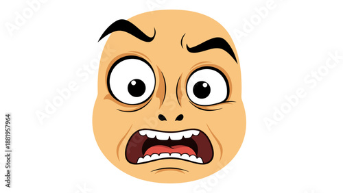 Cartoon face showing extreme shock and disbelief with wide eyes and open mouth