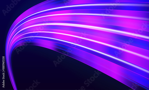 Electric neon waves flow with liquid precision. Bright glowing paths suggest speed, power, and modern design. A clean abstract illustration for tech projects vector
