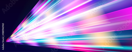 Flowing electric light creates a dynamic neon pattern. Glowing curves add motion, depth, and futuristic appeal. Ideal for abstract digital illustration projects vector