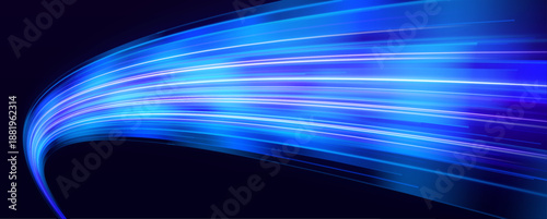 Electric neon waves glide with liquid smoothness. Bright luminous paths convey speed, flow, and modern style. A clean abstract illustration for tech projects vector