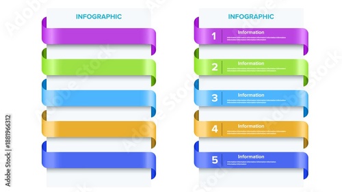 Business Process Steps Infographic, Step by Step Information Infographic Animation