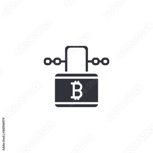 Crypto mining machine icon with Bitcoin symbol representing blockchain mining equipment, digital currency production, and cryptocurrency infrastructure.